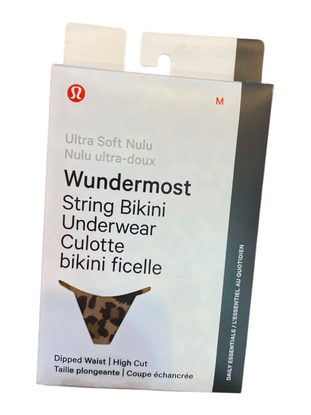 NWT Lululemon Wundermost Low Rise String Bikini Underwear LEOPARD Size: Medium
